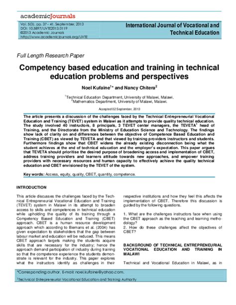 (PDF) Competency Based Education and Training in Technical.